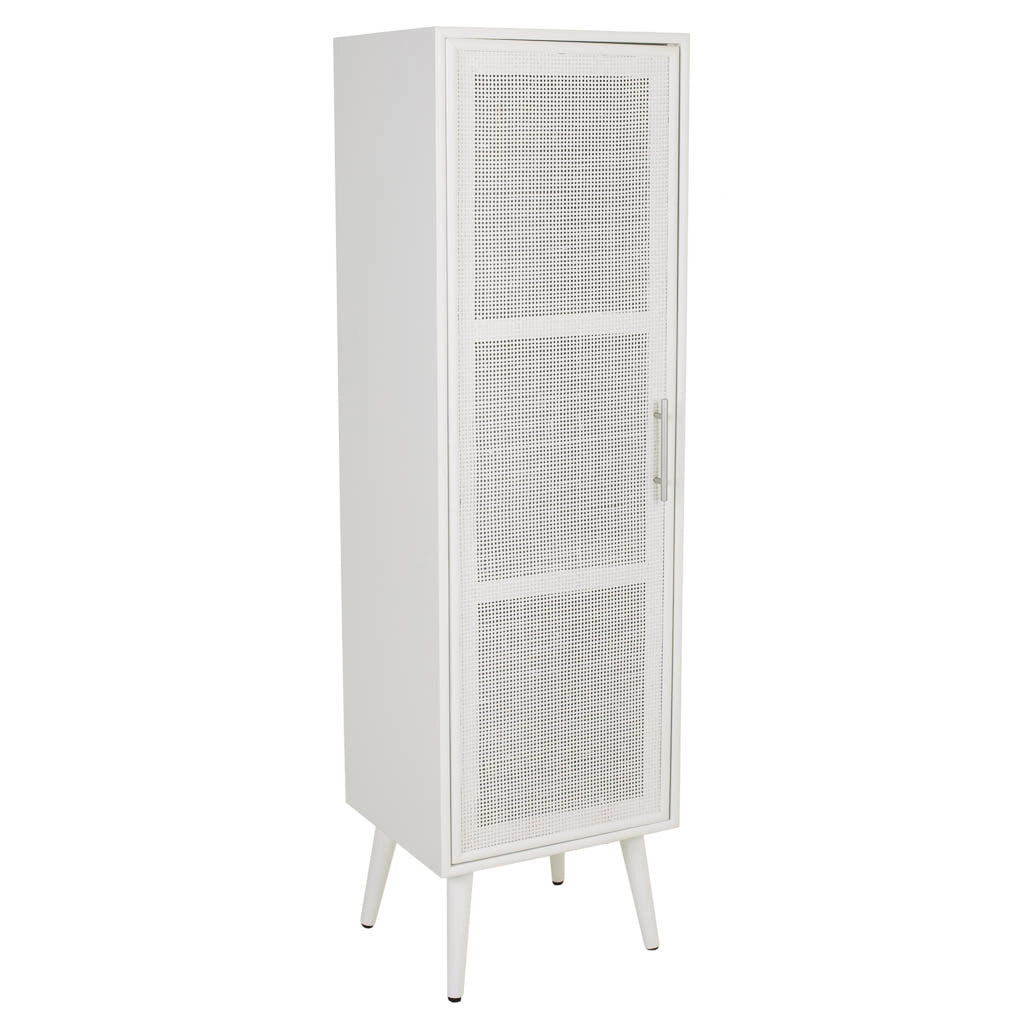 Mobile in legno bianco e rete 40,5x37x139,5h