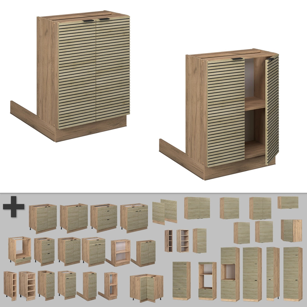 Isola da cucina Fame-Line Pannello in quercia/Rovere dorato 60 cm senza piano di lavoro Vicco