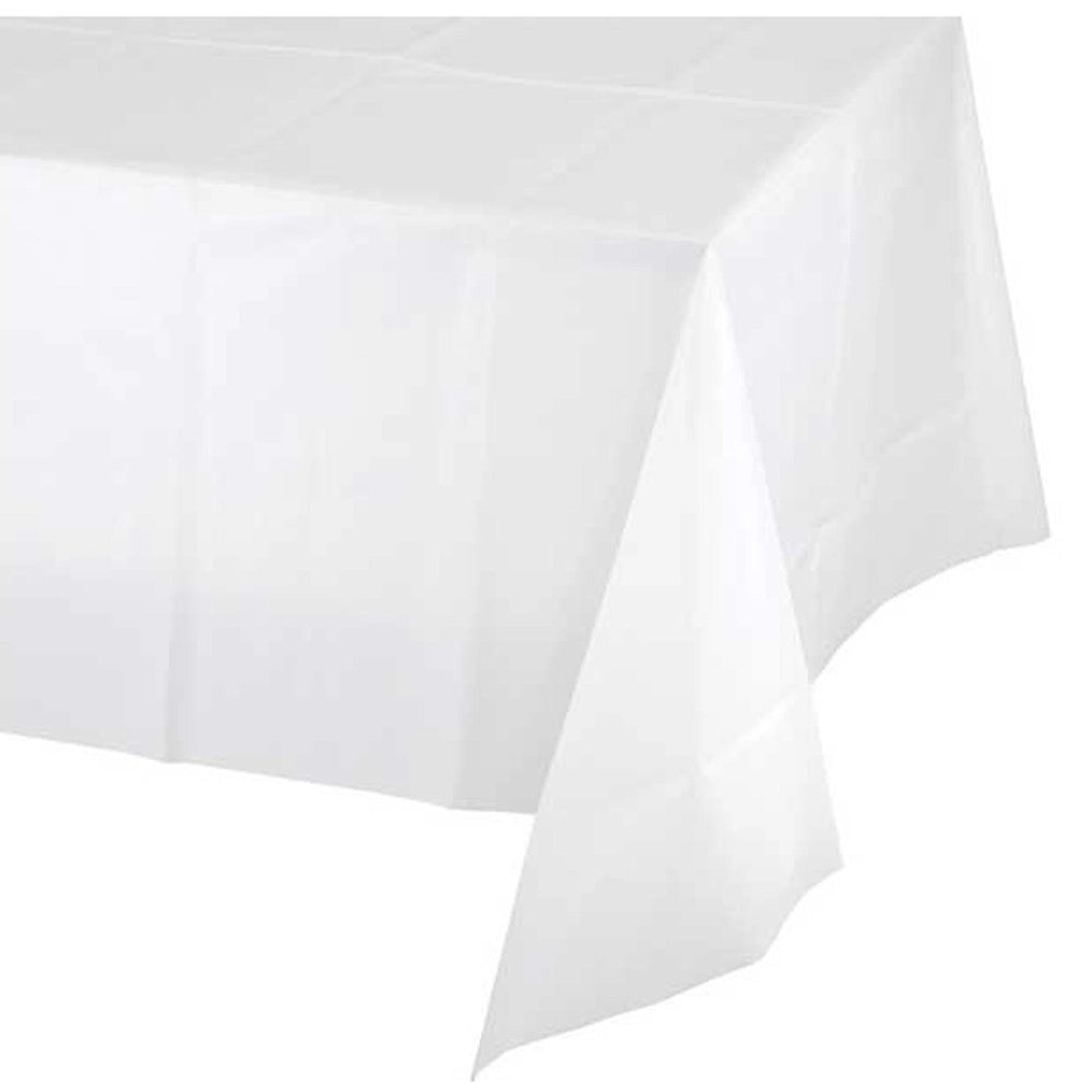 Trade Shop - Tovaglia Di Plastica Per Feste Party Bianca 137x274 Cm Usa E Getta Impermeabile -