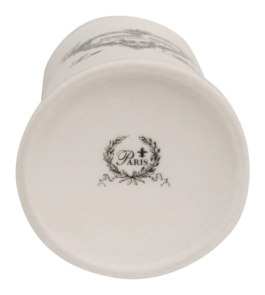 Biscottini Porta spazzolini in porcellana bianca decorata "Powder Soap" L8,5xPR8,5xH11,5 cm