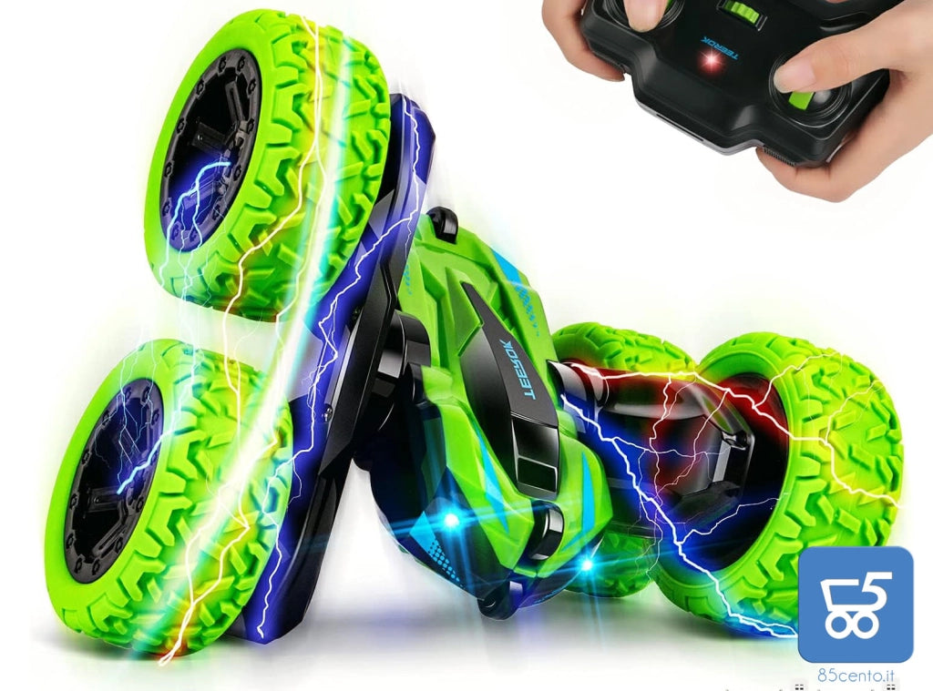 Auto Telecomandata per Bambini fuoristrada 4WD Acrobatica Radiocomando 2,4 GHz Rotazione 360° su tutti i terreni