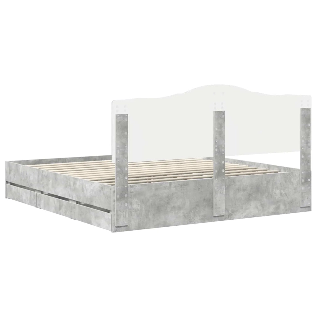 Struttura del letto con cassetto Grigio Cemento 180 x 200 cm 3413390