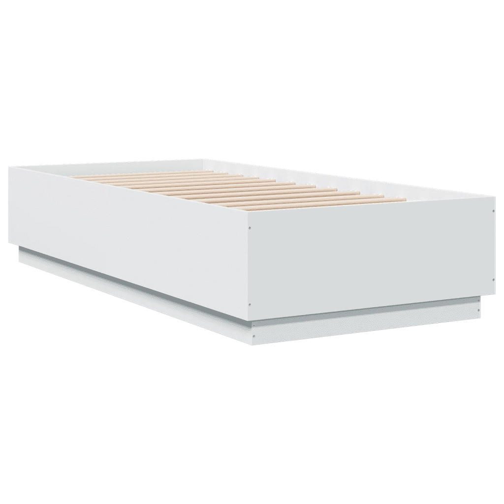 Giroletto con Luci LED-Struttura Letto Bianco 90x200 cm in Legno Multistrato 958397