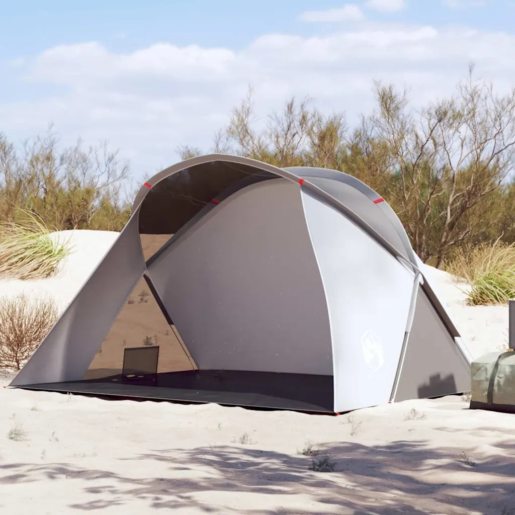 Tenda da Spiaggia 2 Persone-Tenda da campeggio Pop-Up Grigia Impermeabile
