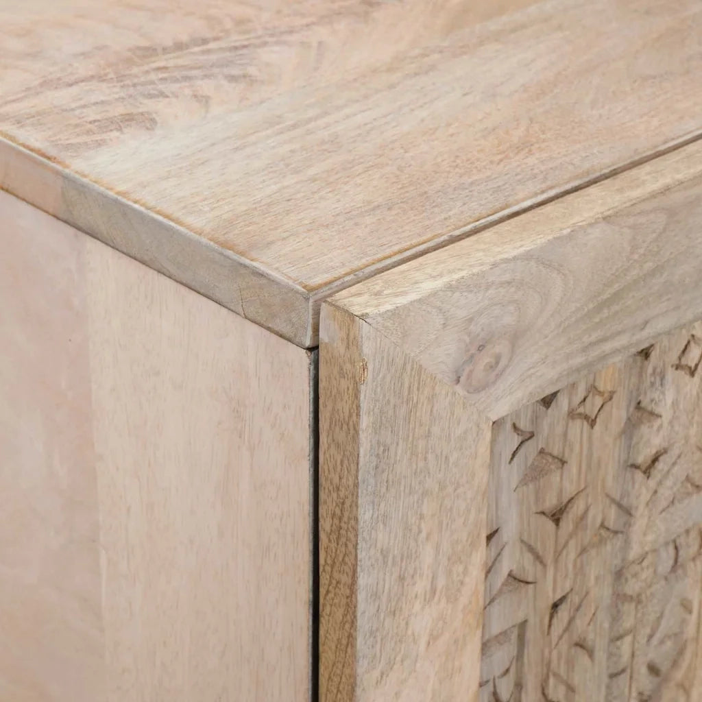 Credenza-Buffet-Armadio da cucina Bianco 60 x 33 x 100 cm legno massello di mango