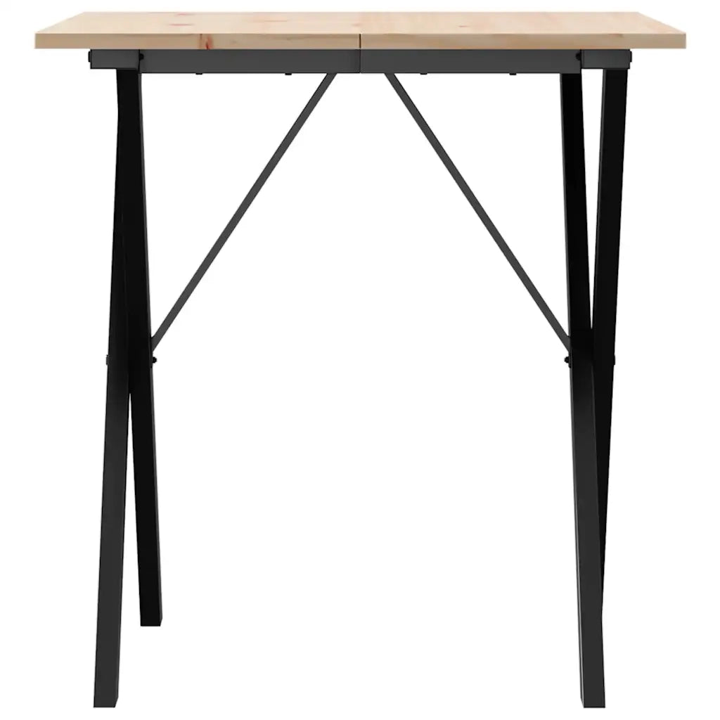 Tavolo da Pranzo Telaio a X 70x70x75 cm Legno Pino e Acciaio
