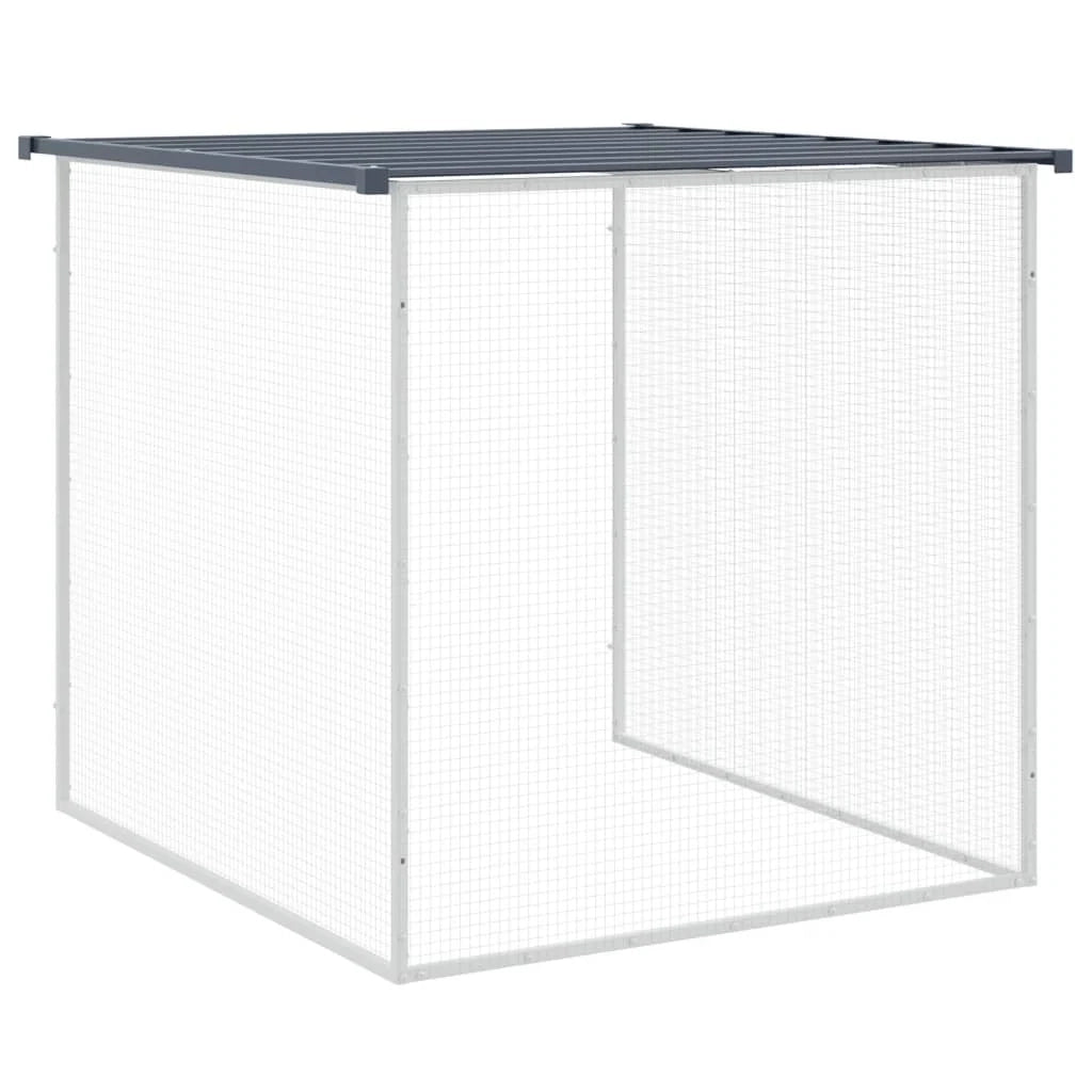 Recinto per pollaio con tetto 203 x 98 x 90 cm in acciaio zincato antracite 02_0043972