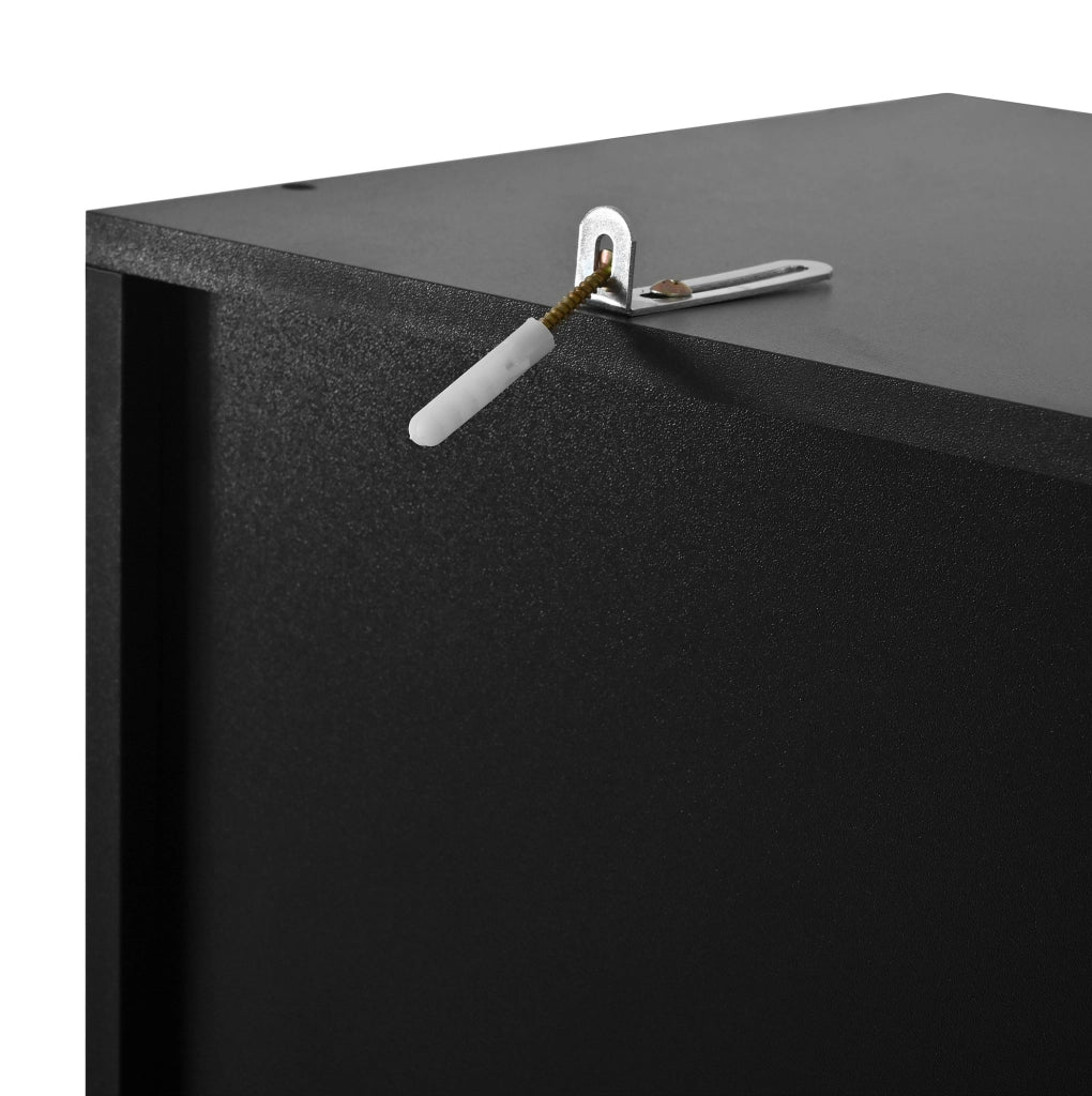 Highboard moderno con LED e vetrine 120x35x180 cm in MDF; nero e bianco