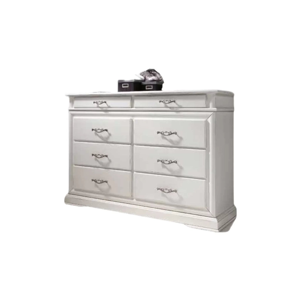 ComÒ  8 cassetti in legno laccato bianco l.150 p.53 h.102 (3008) - Mobili 2G