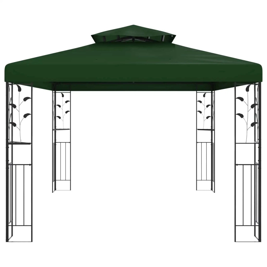 Gazebo 3,97 x 2,96 x 2,68 m Verde Poliestere e Acciaio