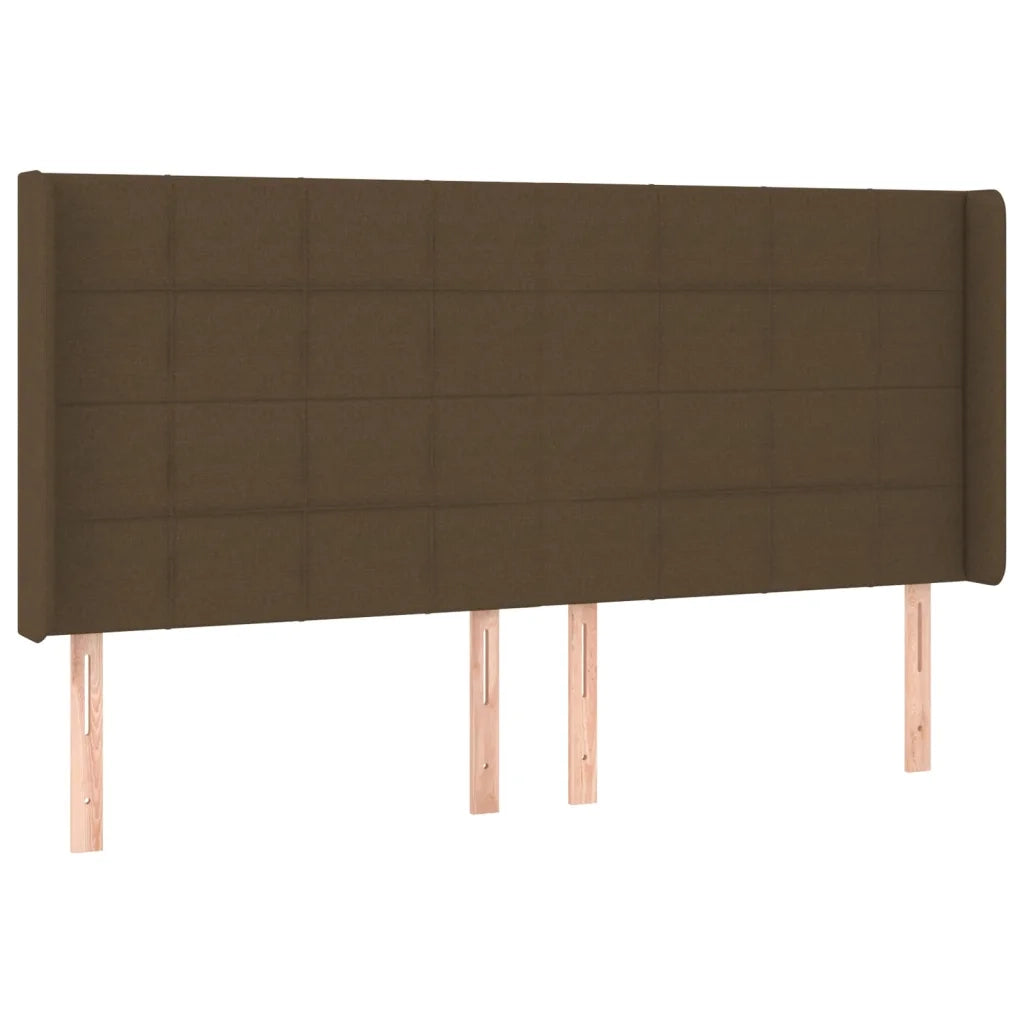 Testiera a LED-Testata con LED Marrone Scuro 183x16x118/128 cm in Tessuto 304500