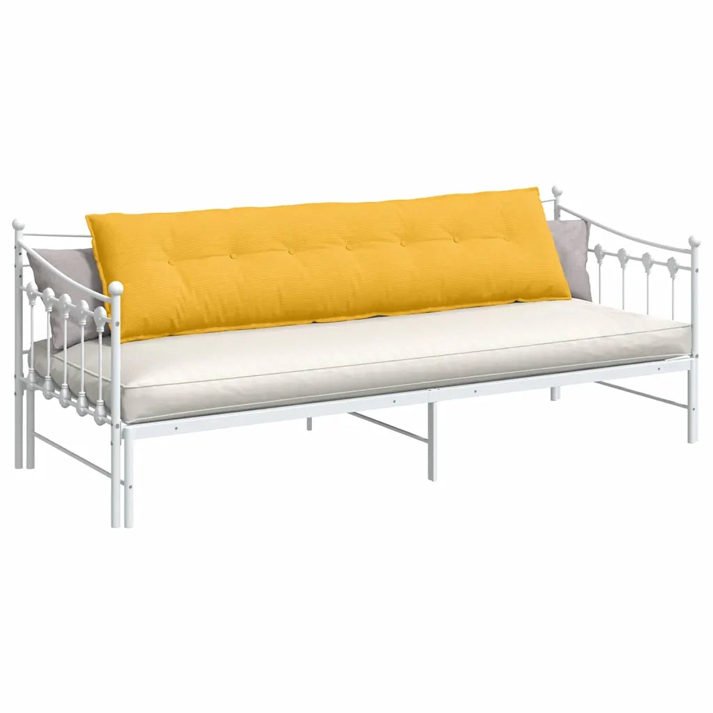 Cuscino per Schiena Giallo Chiaro 200 x 50 cm Tessuto in Cords 42015000