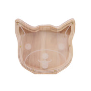 Salvadanaio legno a forma di testa di gatto con fronte in plexiglass Beige TechKidz