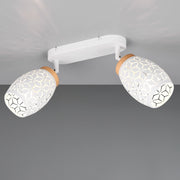 BARRA 2 SPOT E14 BIDAR 28CM BIANCA/LEGNO