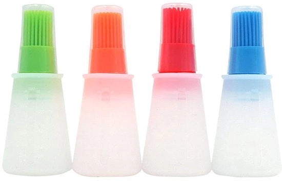 Set di pennelli in silicone per vaschetta - pennello per vaschetta - resistente all'acqua calda - set di 4 colori - pennello per marinature - adatto per bagni di sale