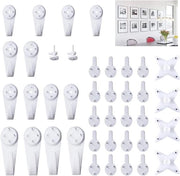 40 pezzi di appigli per foto per pareti dure - Ganci per parete invisibili - Non segnanti ganci per intonaco - Accessori per cornice di album di foto orologio appesi