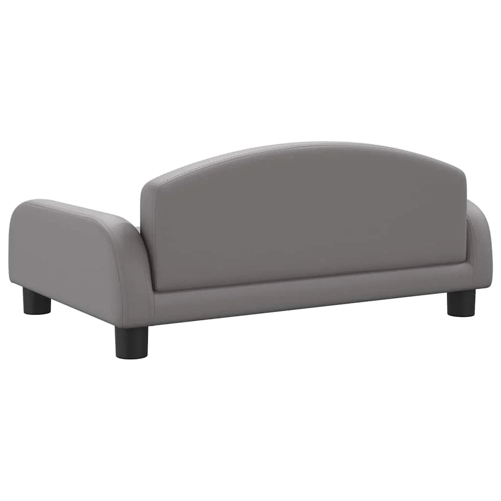 Cuccia per cani a forma di cesto comoda 70 x 45 x 30 cm in similpelle grigia 02_0042823