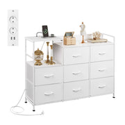 Cassettiera 8 Cassetti con Tessuto ¨C Zephmum ¨C Bianco 60x40x