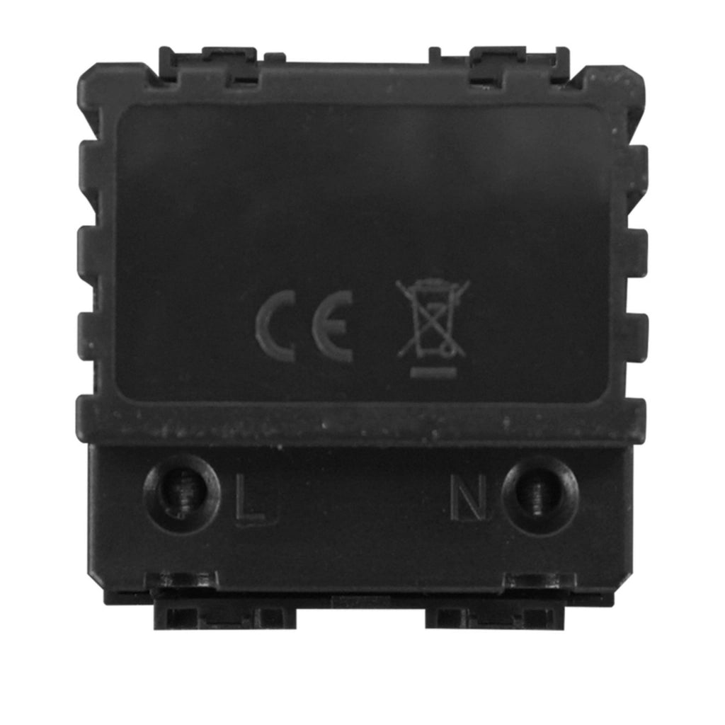 Serie Civile ETTROIT Nero Compatibile Con Bticino Living International (Lampada Led Segnapasso 2M 220V 4000K)