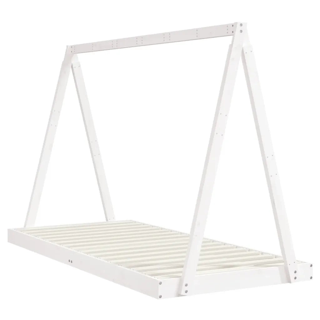 Giroletto per Bambini | Letto Infantile | Lettino Bianco 90x200cm in Legno Massello di Pino