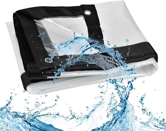 Dekzeil trasparente acqua resistente con foro 2x4m - tenda di copertura trasparente Heavy Duty acqua resistente - copertura in vinile trasparente per esterni
