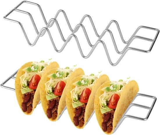 Taco Osteo Sostegno - Set da 2 - Forma a Onda - Per 3 o 4 Taco's - Uso Casa e Feste