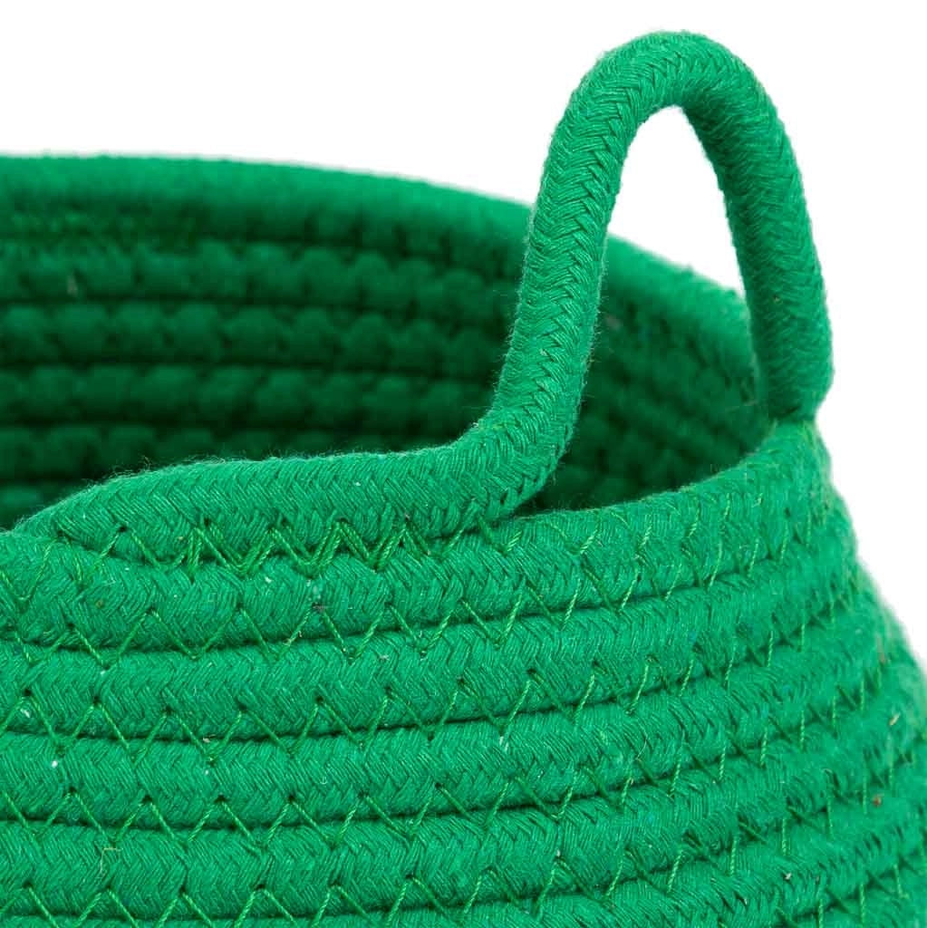 Cesto in fibra naturale e cotone verde d18x13/16,5h