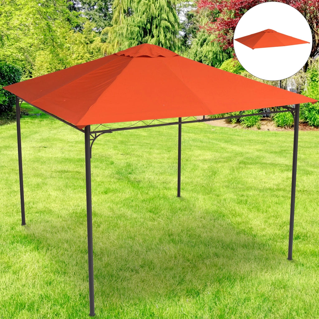 Telo per Gazebo da Giardino 3x3m ¨C zephmum ¨C Arancione in Poliestere