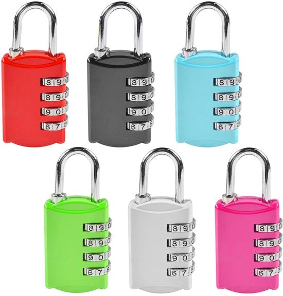 Pacchetto di 6 combinazioni di serrature a muro, serratura a 4 cifre con codice di combinazione, serratura con codice di combinazione in metallo, resistente all'acqua, serratura a cifre piccole per armadi, porte, cancelli 6 * 3 * 1,5 cm