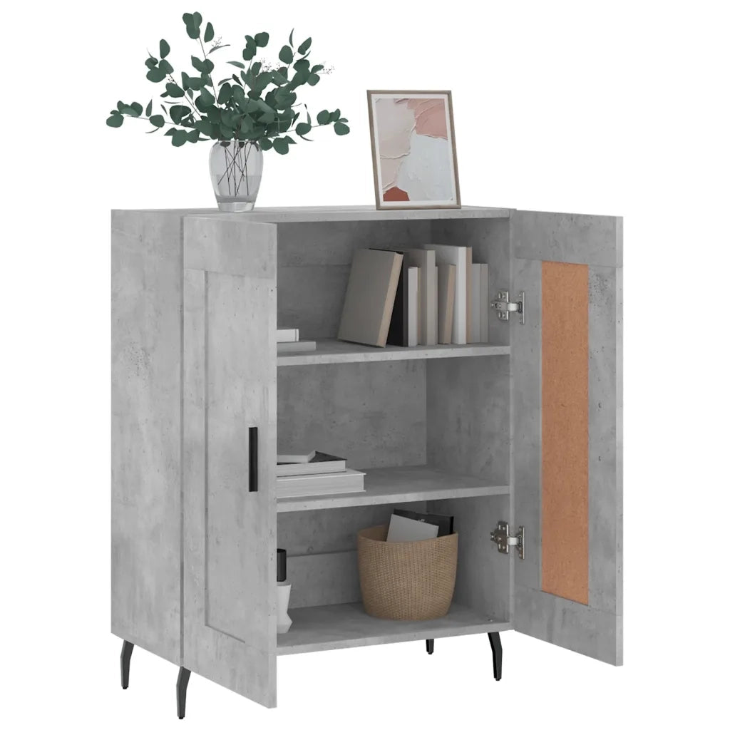 Credenza Grigio Cemento 69,5x34x90 cm in Legno Multistrato 830216