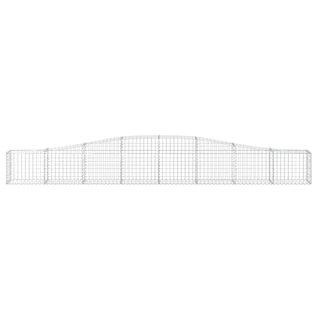 Set di 8 gabbioni ad arco per recinzione gabbia o muro di contenimento 400 x 30 x 40/60 cm ferro zincato argento 02_0041214