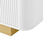 Mobile TV con 3 Ante e Ripiano Regolabile; Gestione Cavi; Design Arrotondato; 170??40;5??47 cm; in MDF e Pannello Truciolare; Bianco