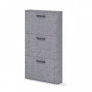 Scarpiera Slim grigio cemento in legno nobilitato 3 ribalte cm 108x65x15