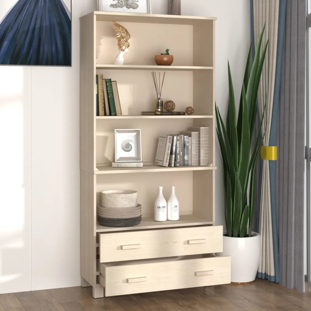 Credenza-Buffet-Armadio da cucina HAMAR in Legno Massello di Pino Marrone 371459