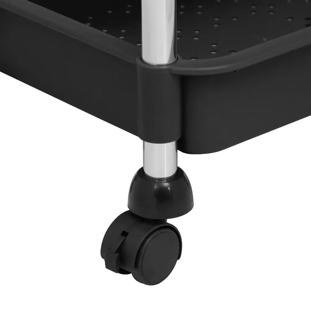 Carrello da Cucina 5 Ripiani Nero 42x29x128 cm Ferro e ABS CFW3170208