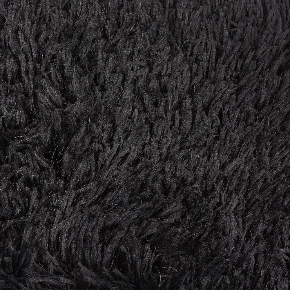 Tappeto Shaggy Tappeto a pelo lungo Solido Poliestere Nero Rettangolare 200 x 300 cm
