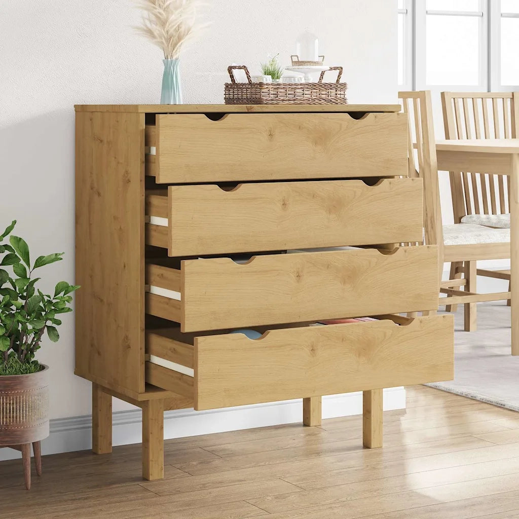Cassettiera OTTA 76,5x39,5x90 cm in Legno Massello di Pino 348582