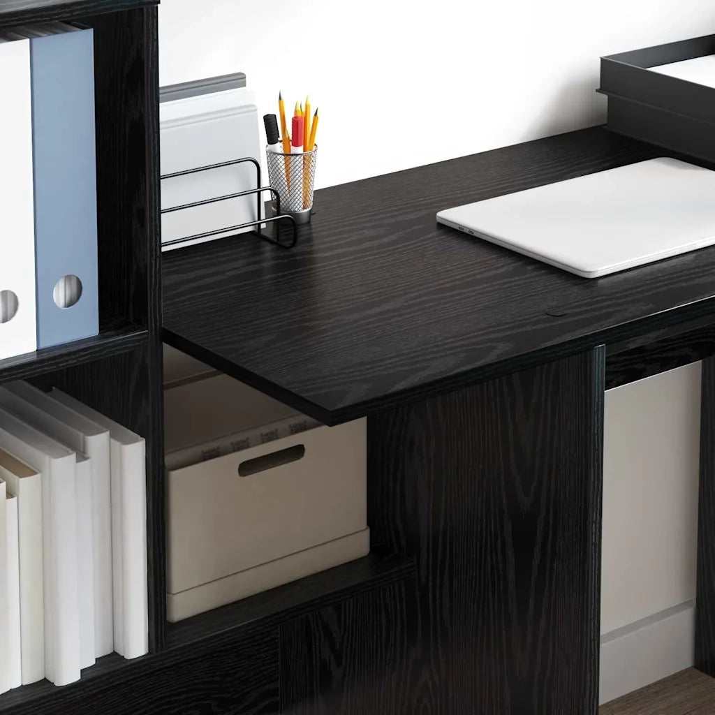 Scrivania Rovere Nero Legno ingegnerizzato 869299