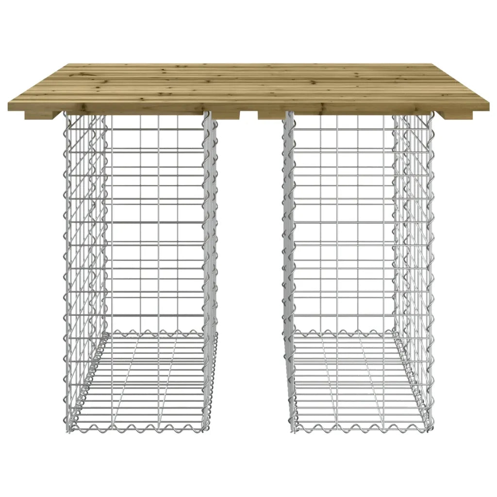 Tavolo da giardino in gabbione design 100x102x72 cm in legno di pino impregnato 834370