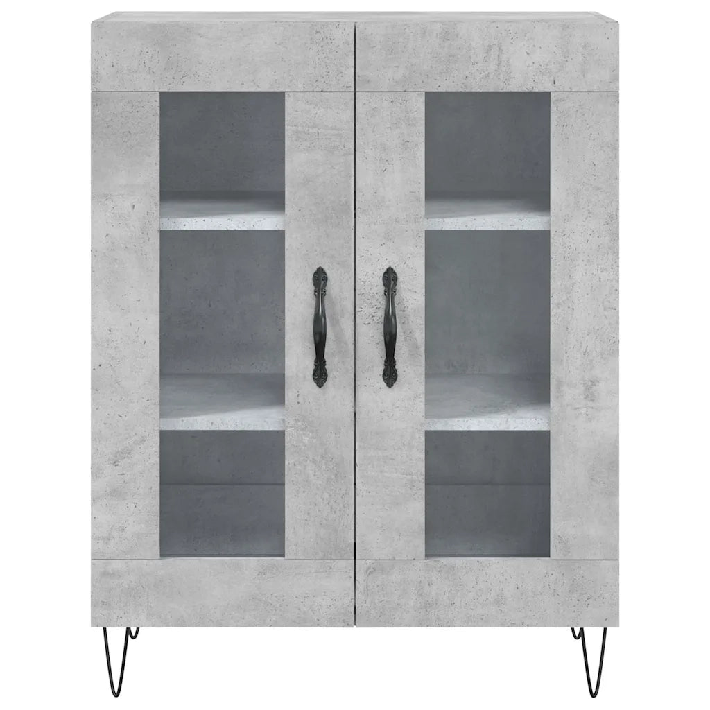 Credenza-Buffet-Armadio da cucina Grigio Cemento 69,5x34x180 cm in Legno Multistrato 233336