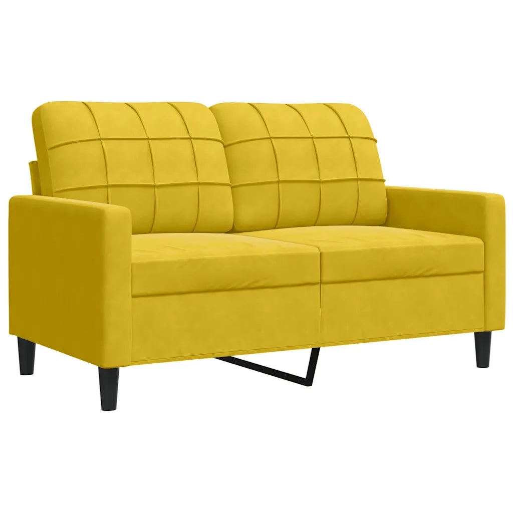 Set di Divani 4 pz con Cuscini e Rinforzi Giallo in Velluto 3278387