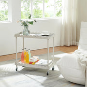 Carrello Portaoggetti Bolmanralu a 2 Ripiani e Rotelle 60 x 61 x 31 cm Struttura in Acciaio - Grigio [en.casa]