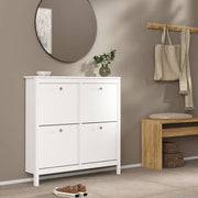 Scarpiera Actinidia, Mobile portascarpe, Armadio da ingresso multiuso, Mobiletto per calzature, 103x25 h103 cm, Bianco