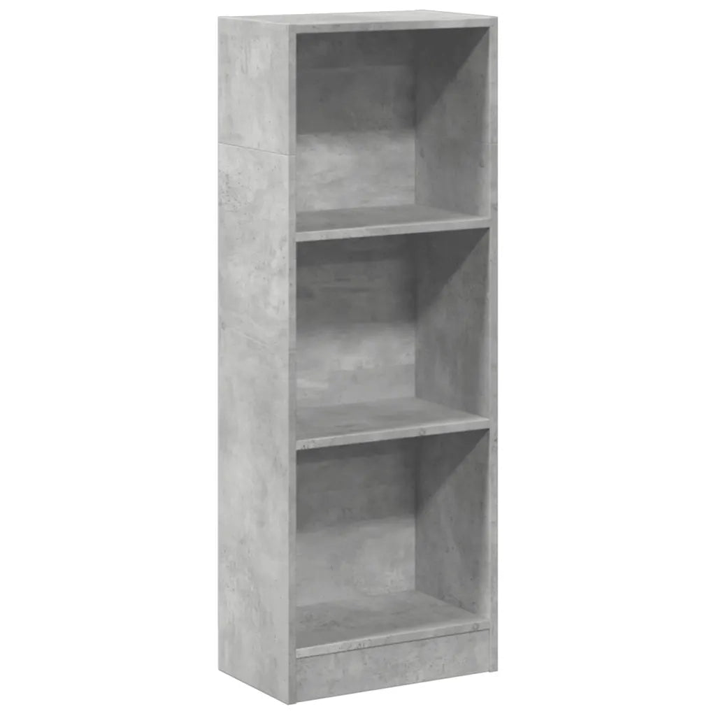 Libreria-Scaffale per Libri-Mobile di Stoccaggio Grigio Cemento 40x24x109 cm in Truciolato