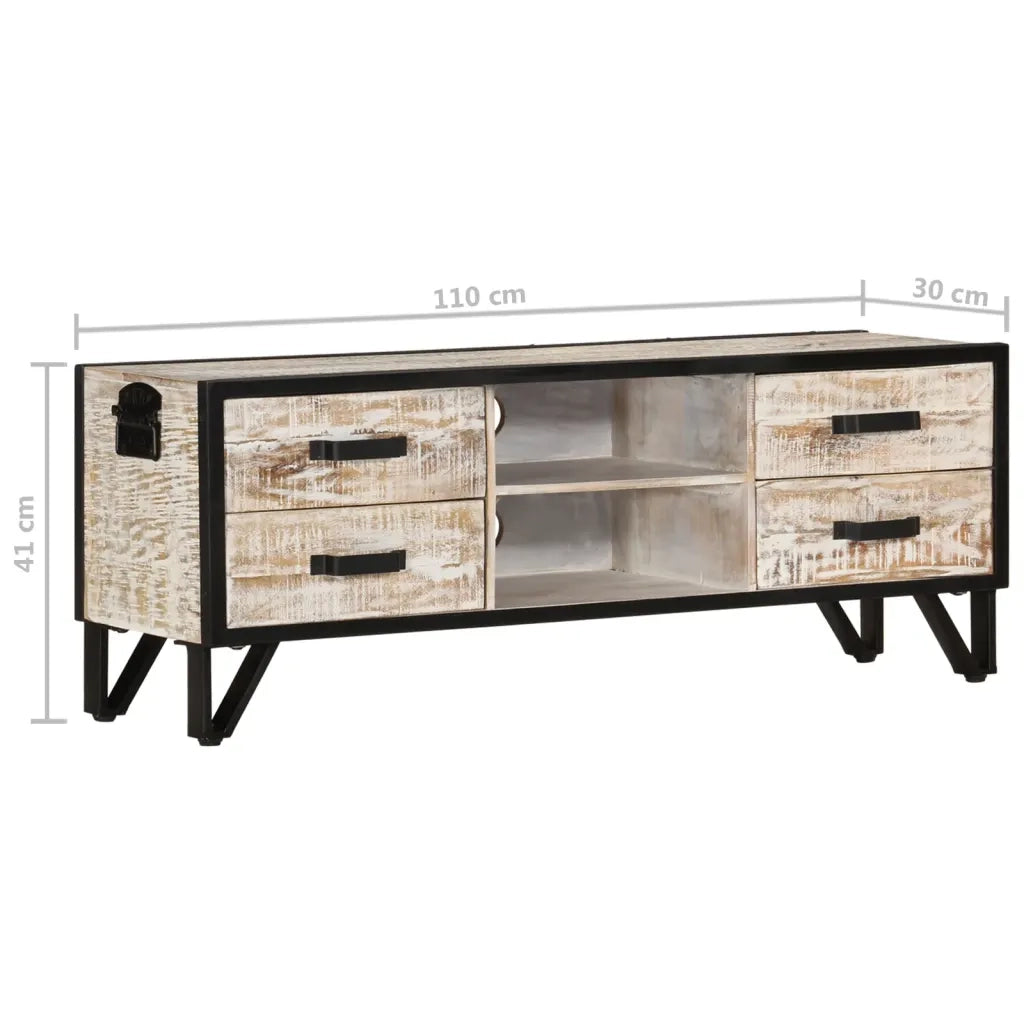 Mobile Porta TV 110x30x41 cm in Legno Massello di Acacia cod mxl 16838