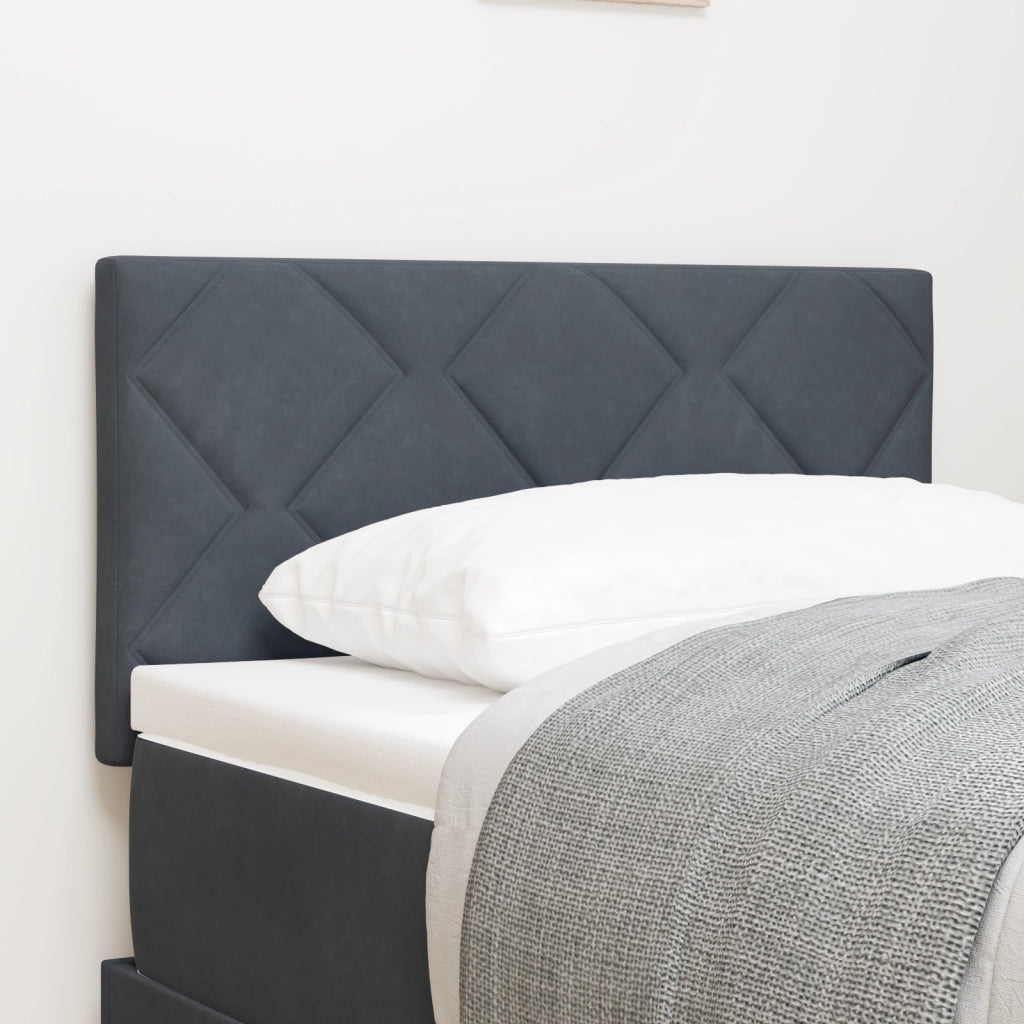Testata LED Design a Blocchi di Diamante Grigio Scuro 80 cm Velluto