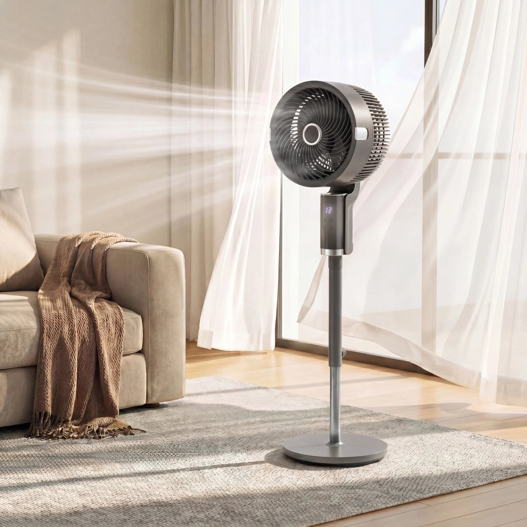 Ventilatore da pavimento con telecomando e timer ¨C zephmum ¨C Grigio 8 velocit¨¤ oscillante