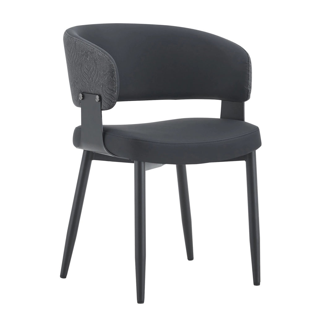Sedia 96x59.5x40 cm con schienale ergonomico in PU nera