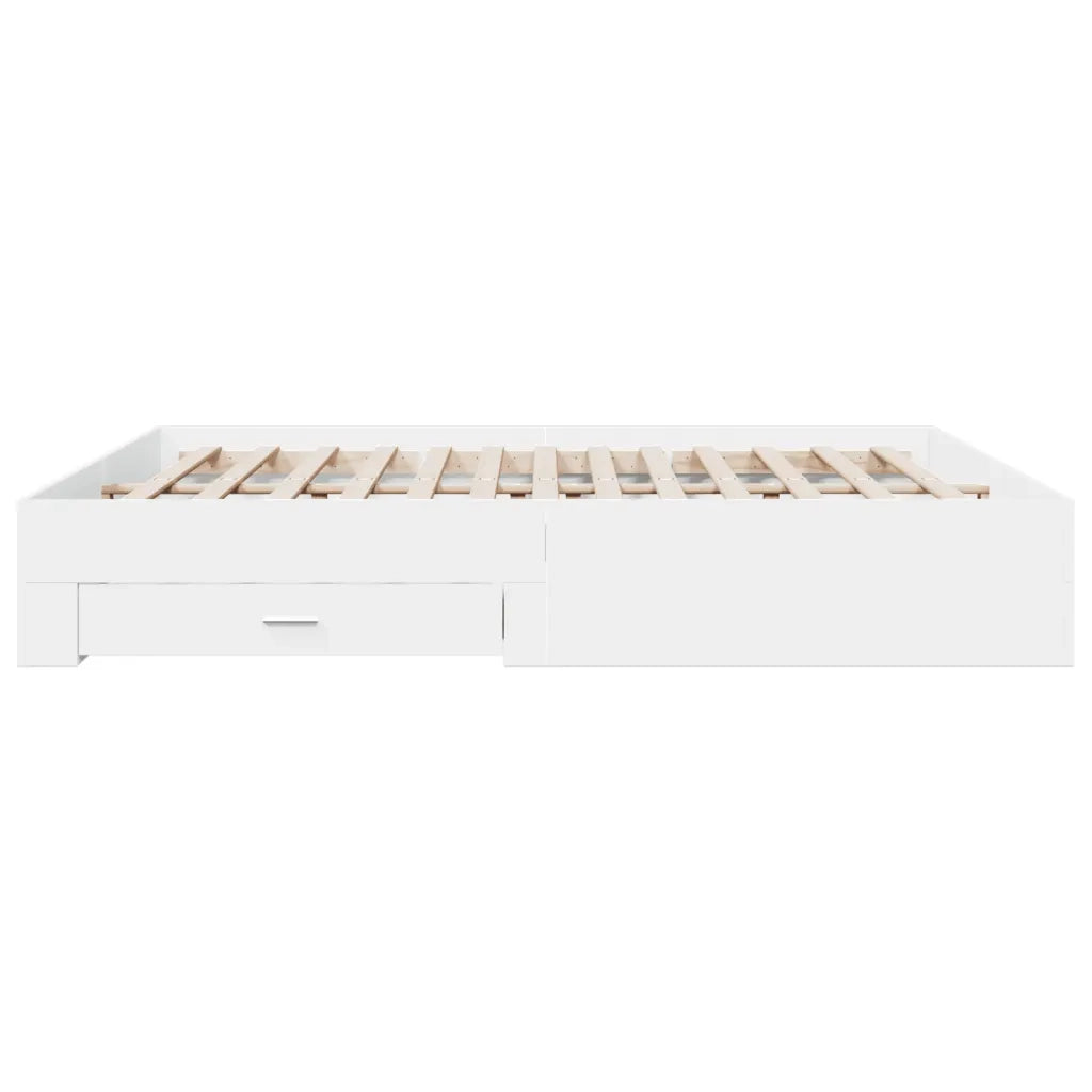 Giroletto con Cassetti Bianco 180x200 cm in Legno Multistrato
