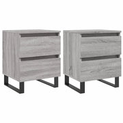 Set di 2 Comodini | Armadio da Notte | Mobiletto da notte Grigio Sonoma 40x35x50 cm in Legno Multistrato